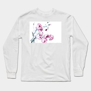 Red and white carnation flowers Long Sleeve T-Shirt